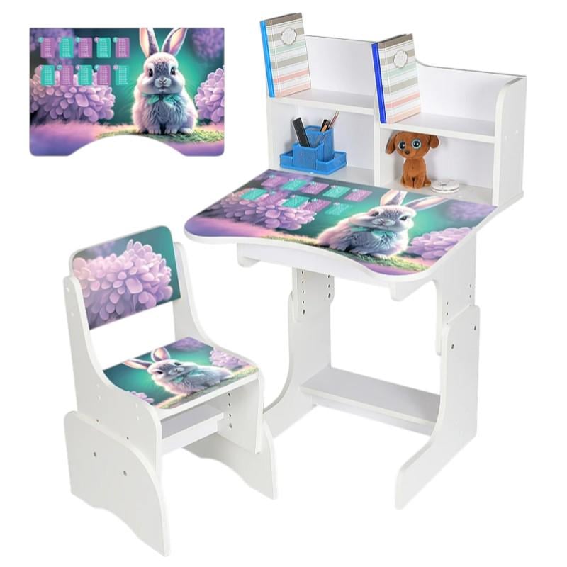 Парта детская Bambi с полкой и стулом Кролик (N 2071-1-1) - фото 2 Парта детская Bambi с полкой и стулом Кролик (N 2071-1-1) - фото 2