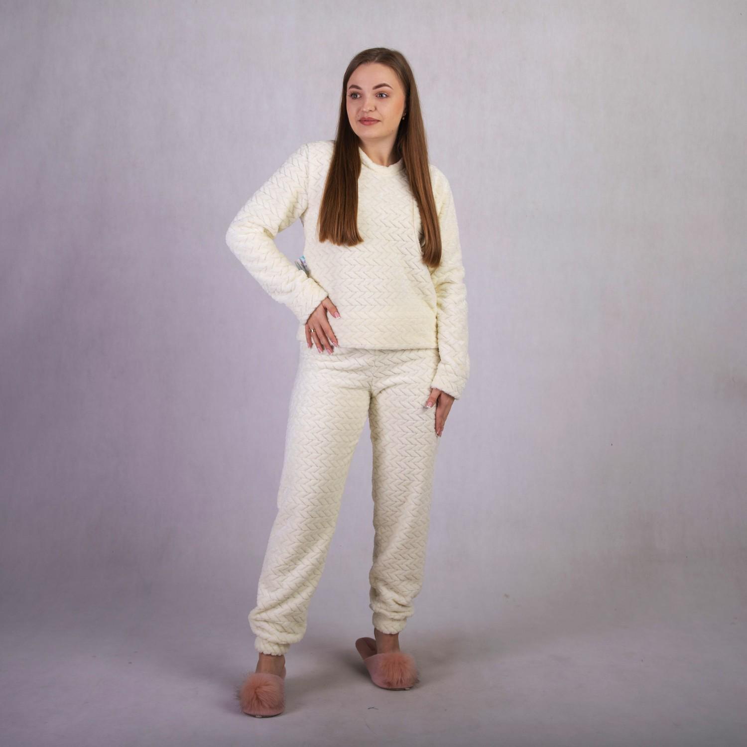 Піжама жіноча махрова GO-IN TN2-2103 р. 46-48 Молочний (TN2-2103-2) - фото 2