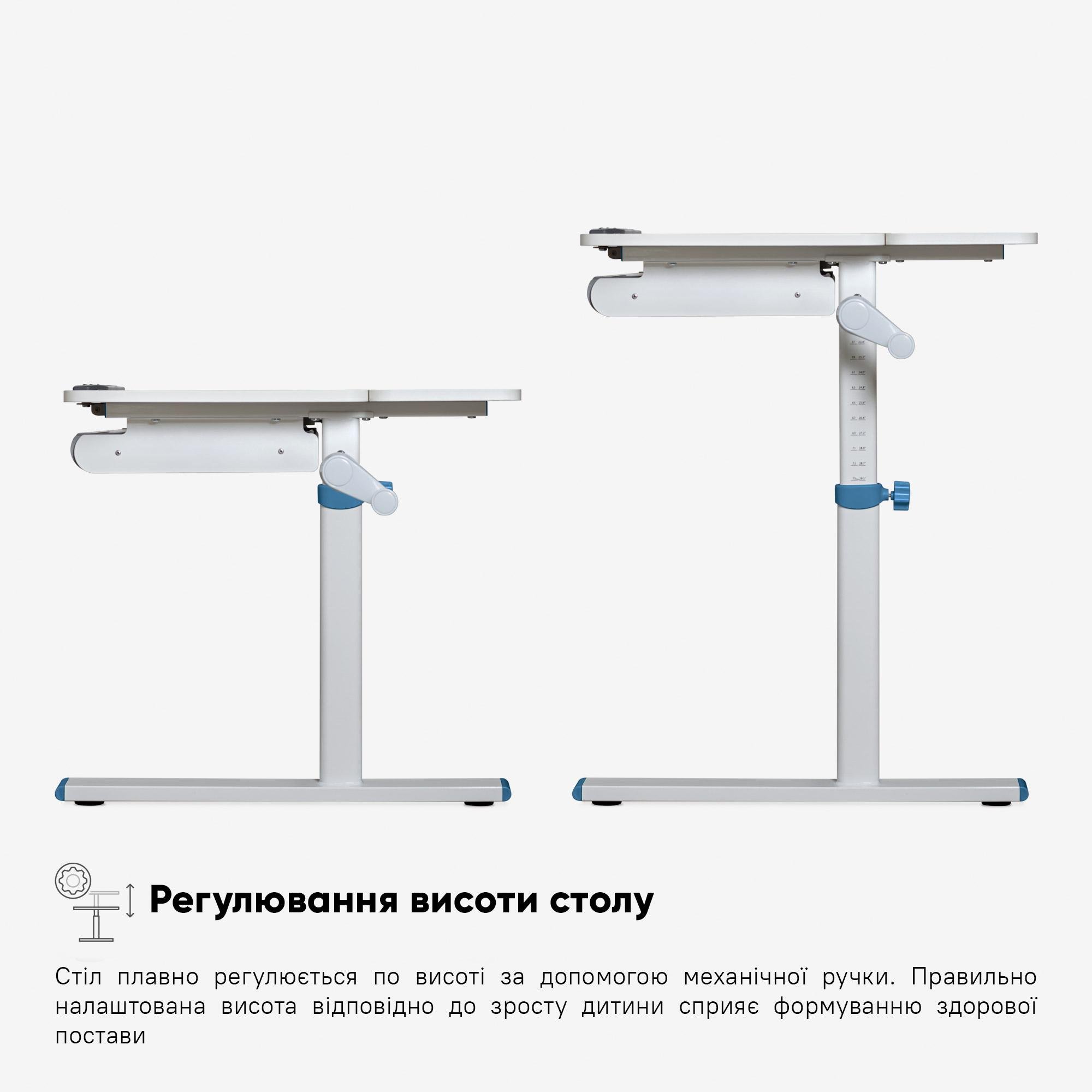 Парта школьная трансформер Evo-kids TH-220 эргономичная Голубой - фото 6 Парта школьная трансформер Evo-kids TH-220 эргономичная Голубой - фото 6