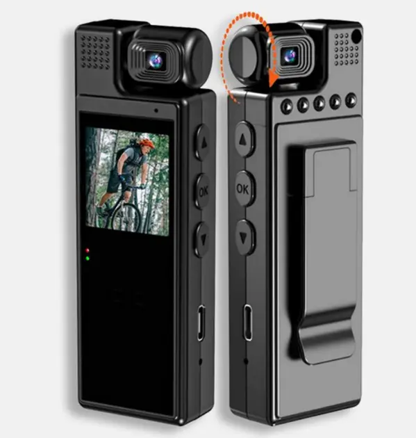 Видеокамера нагрудная с фиксацией клипсой UKC L9 Wi-Fi аккумуляторная с дисплеем 1,3" (28342932) - фото 5