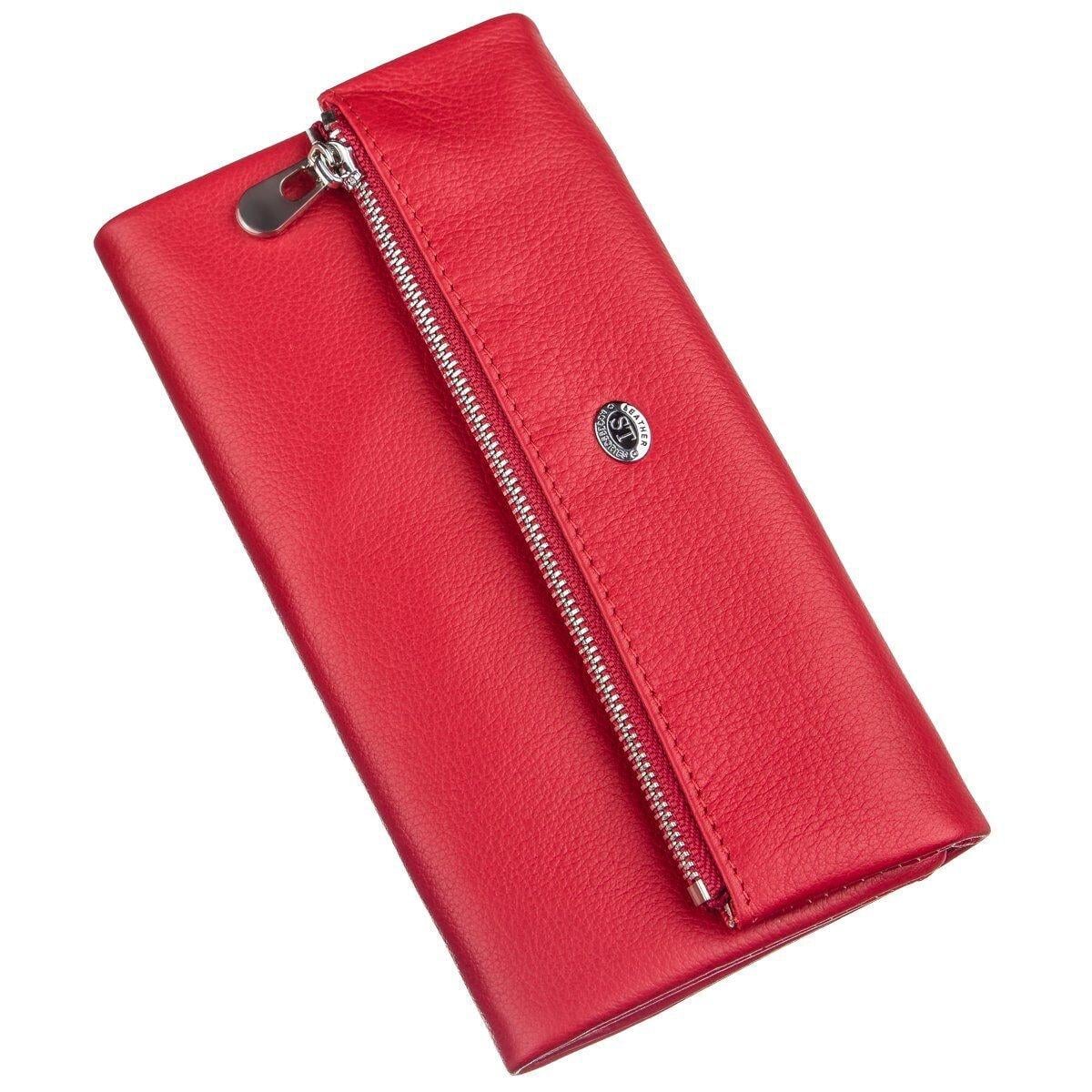 Кошелек женский ST Leather 20091 из натуральной кожи Красный матовый (168-136-20091)