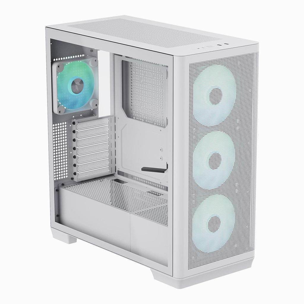 Корпус для ПК APNX Creator C1-R Midi-Tower PSU ATX/MicroATX/Mini-ITX ARGB White (APCM-CR01243.21)