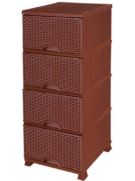 Комод пластиковий 4 ящики 90х45,5х37,5 Коричневий (472755-Prob)