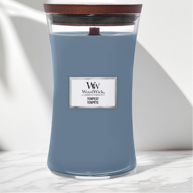Свеча ароматическая Woodwick Large Tempest с морской солью и жемчугом 609 г (5038581161099)