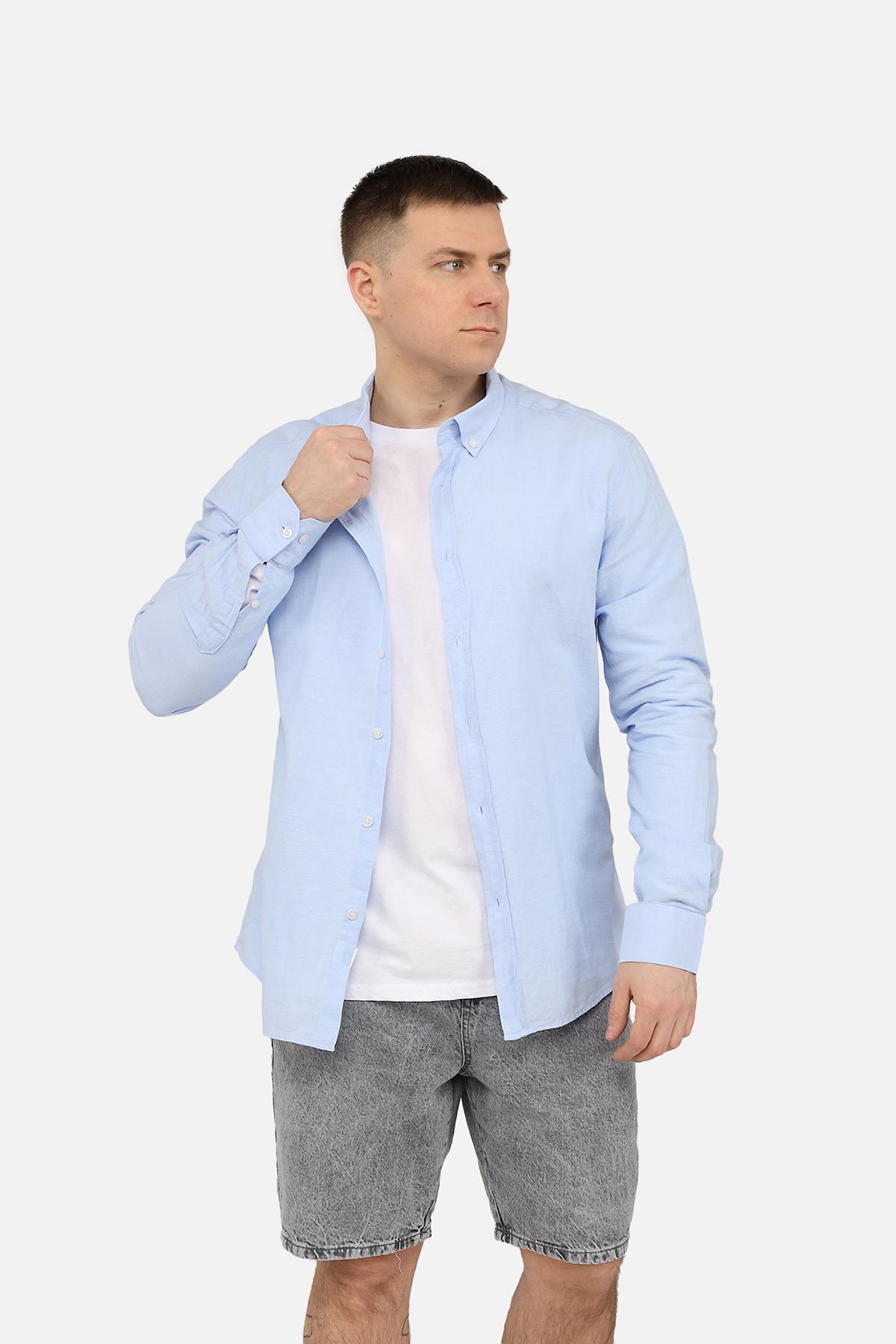 Сорочка з довгим рукавом ЦБ-00271812 чоловіча р. 52 Блакитний (SKT001049671) - фото 2