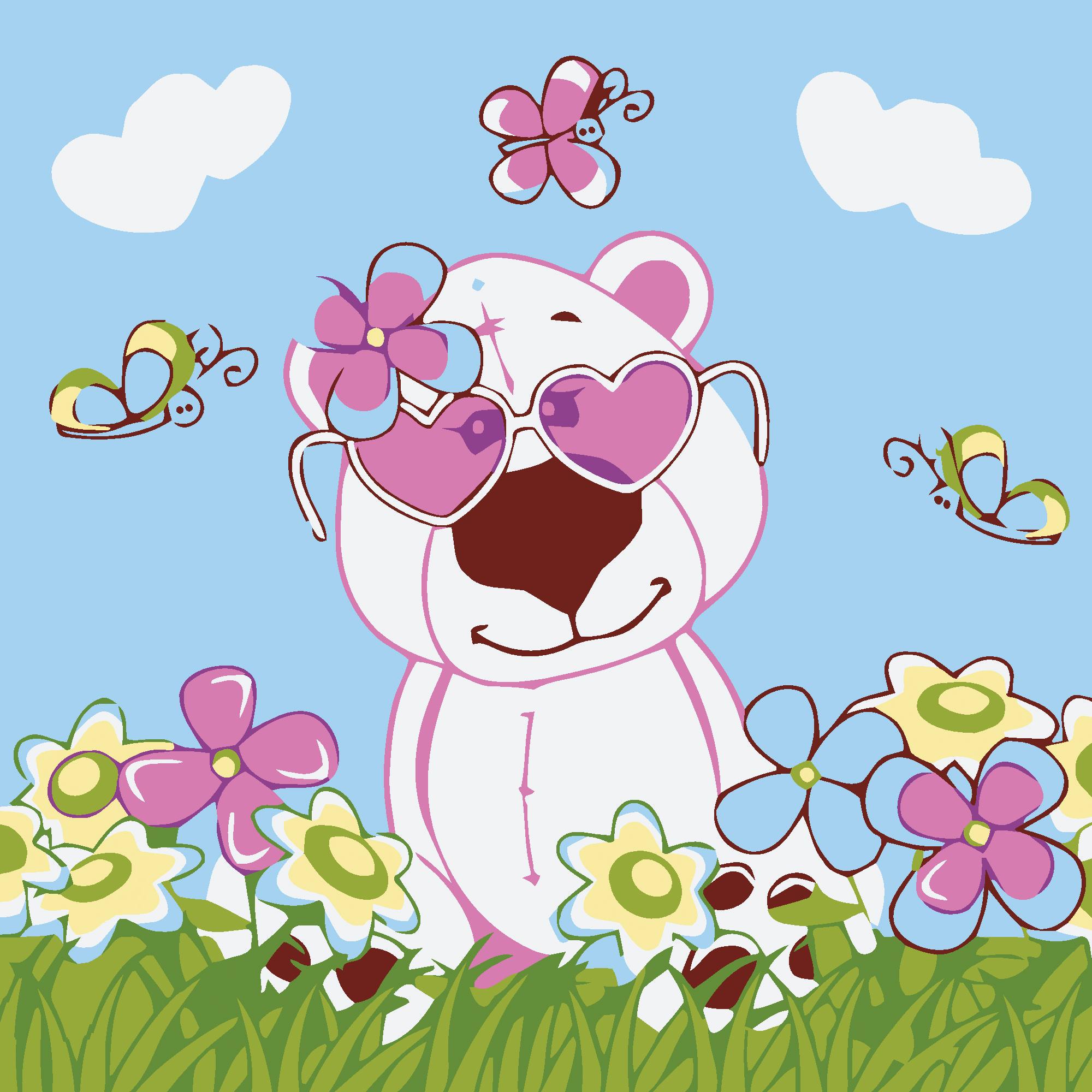 Картина по номерам Strateg Розовые очки 20x20 см (Str-HH7110)