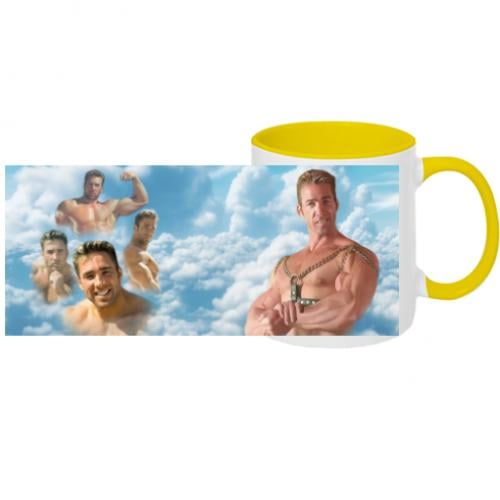 Чашка двоколірна з повною запечаткою Billy Herrington 320 мл Білий із жовтим (17747959-34-202966) - фото 1