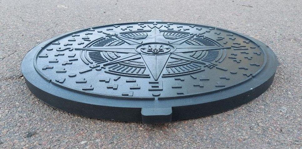 Крышка люка канализационного Войс Украина 1 т Черный (voys07) - фото 2 Крышка люка канализационного Войс Украина 1 т Черный (voys07) - фото 2