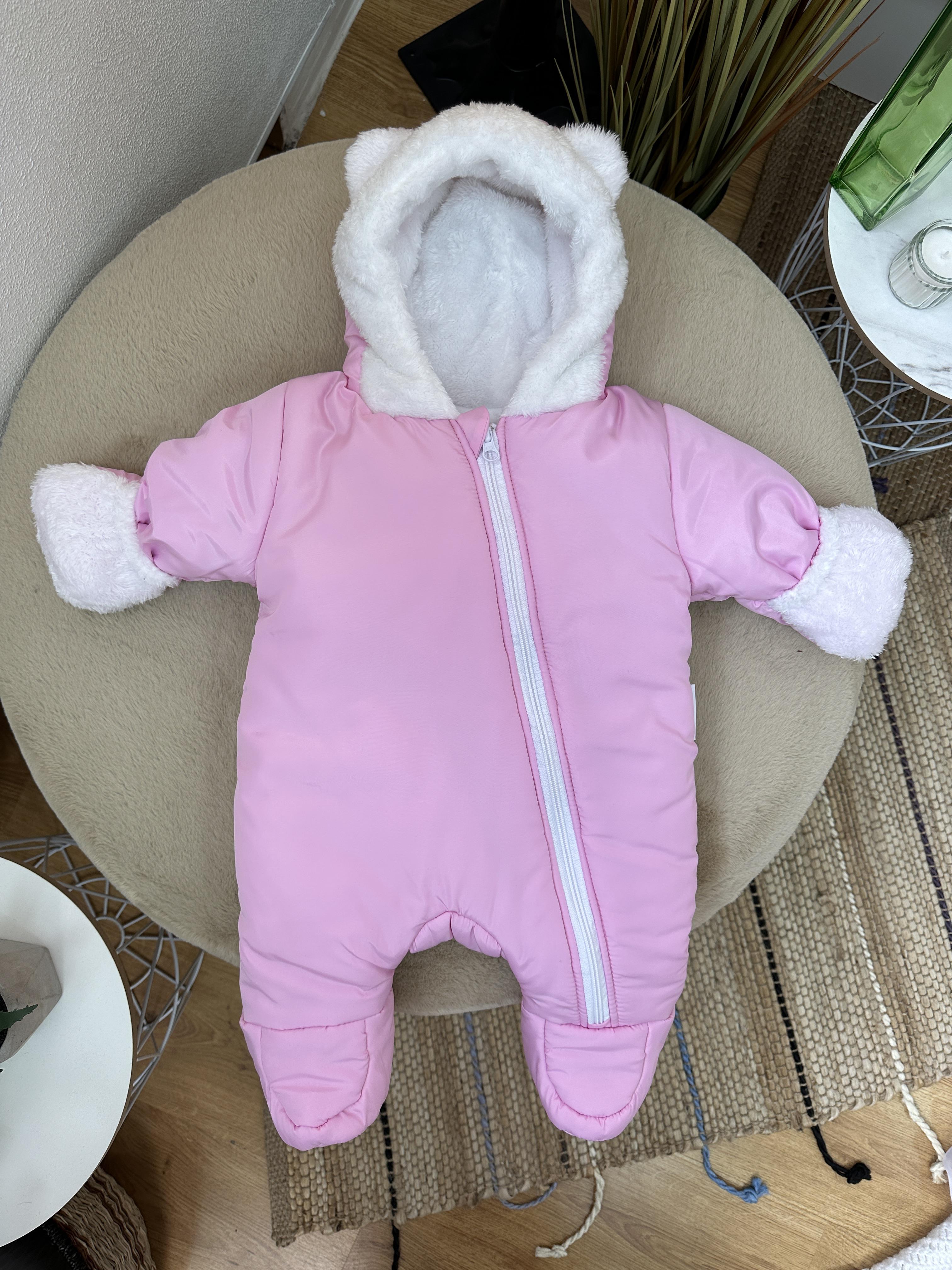 Детский зимний комбинезон Тедди 74 см Розовый (13556633)