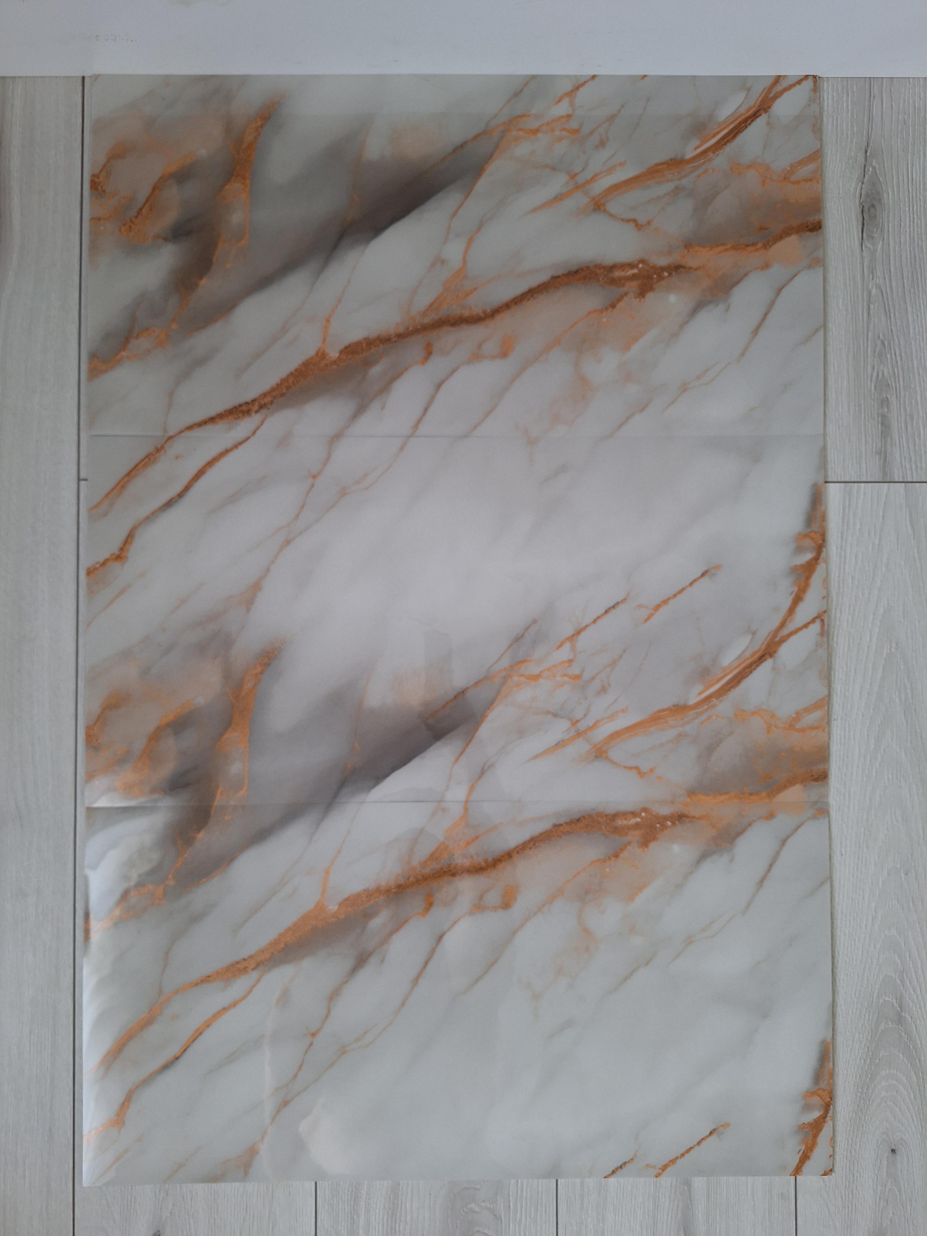 Плитка-самоклейка вінілова мармур 600х300х2 мм глянцевий (F033) - фото 2