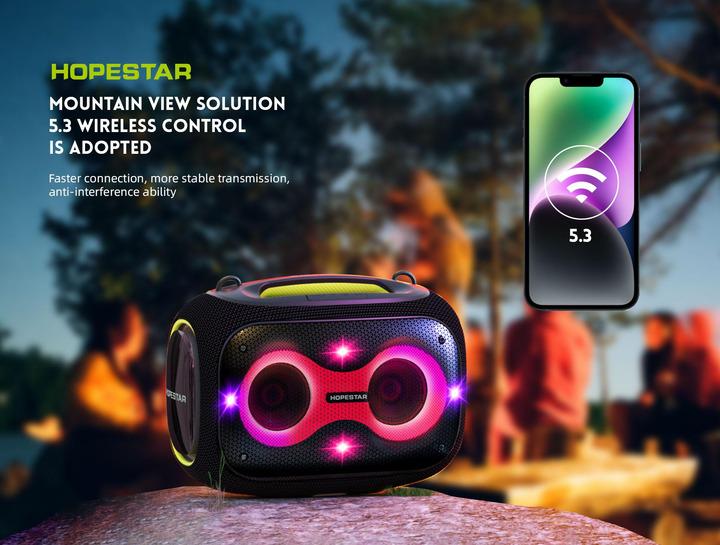 Колонка бездротова Bluetooth HOPESTAR PARTYBOX з двома мікрофонами - фото 2