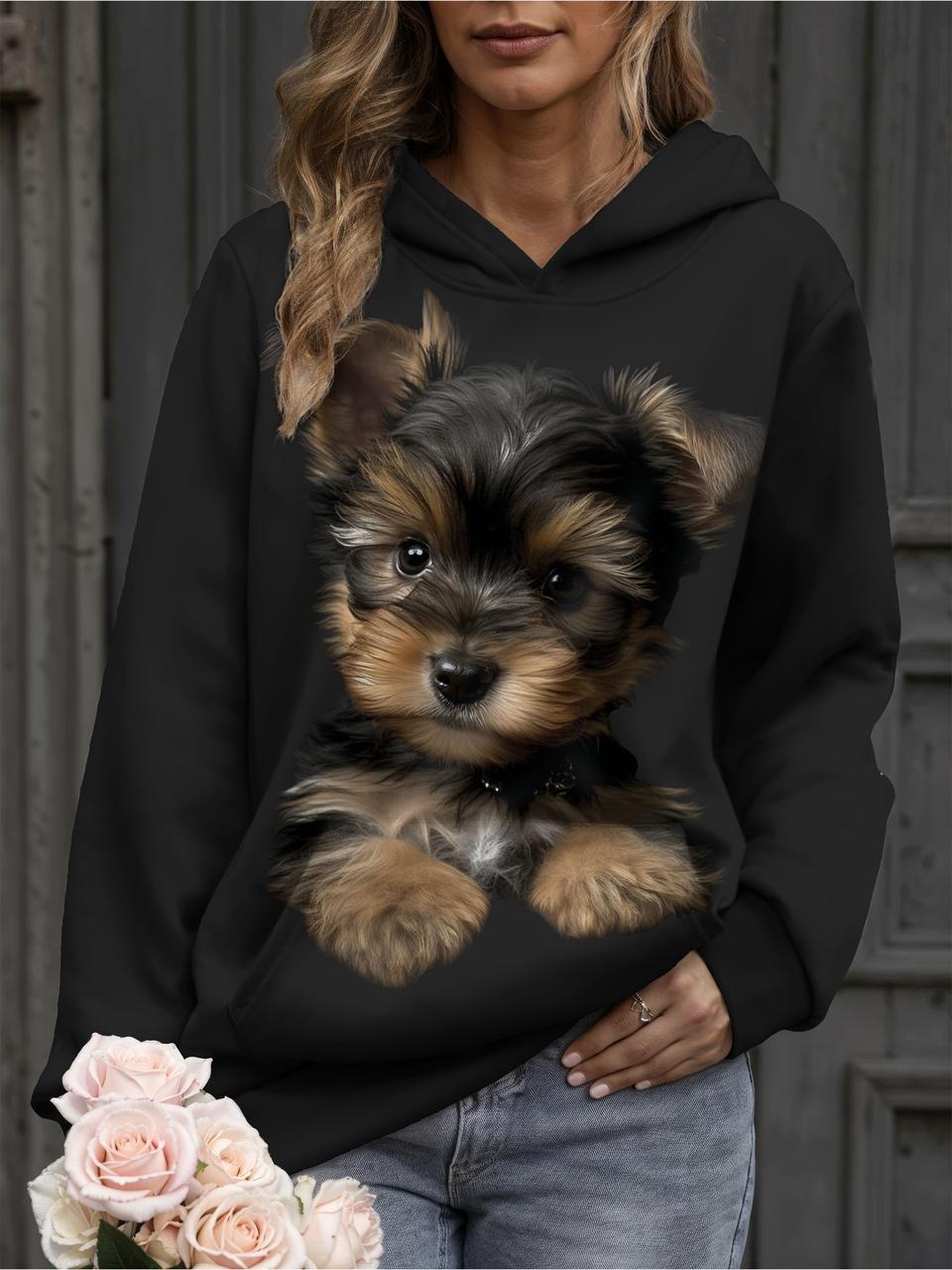 Худі жіноча Тяу тяу 3XL Чорний (11373)