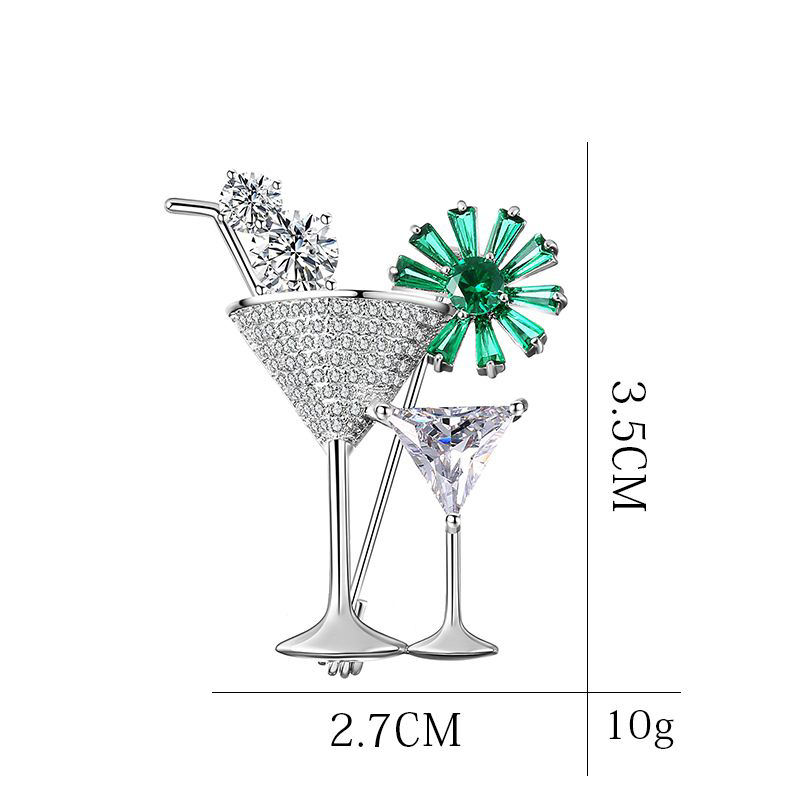 Брошка Коктейль металева 35x28 мм Білий (158511296) - фото 2 Брошка Коктейль металева 35x28 мм Білий (158511296) - фото 2