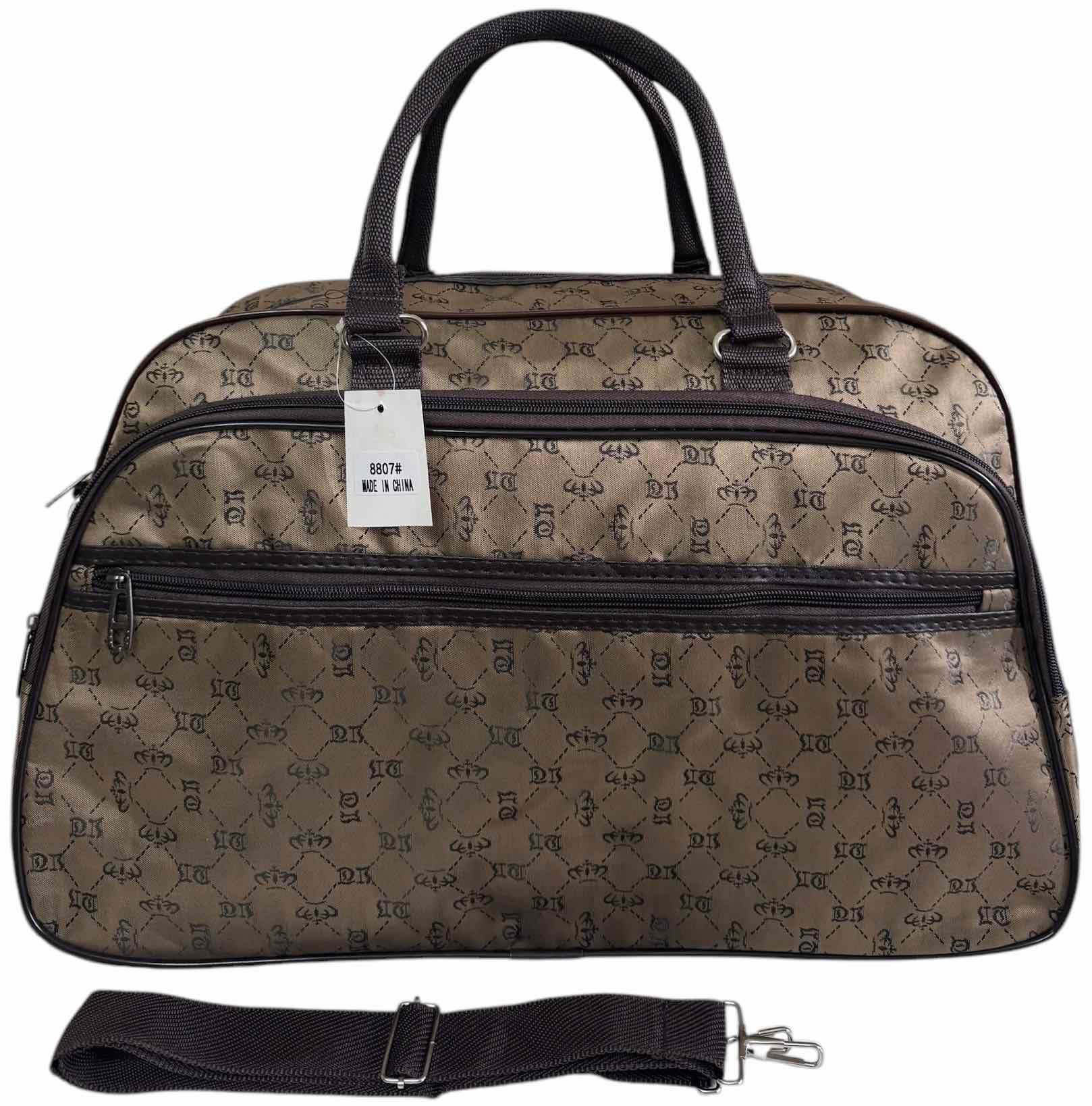 Сумка дорожная ручная кладь с длинным ремнем через плечо Коричневый (8807BB)