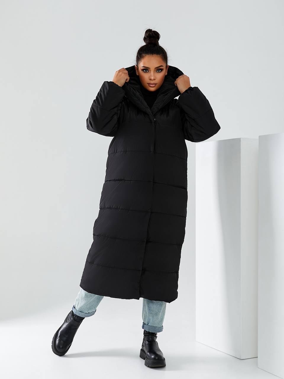 Пальто-пуховик довге на кнопках Аiza А521 р. 42-44 Персиковий/Бежевий - фото 13 Пальто-пуховик довге на кнопках Аiza А521 р. 42-44 Персиковий/Бежевий - фото 13