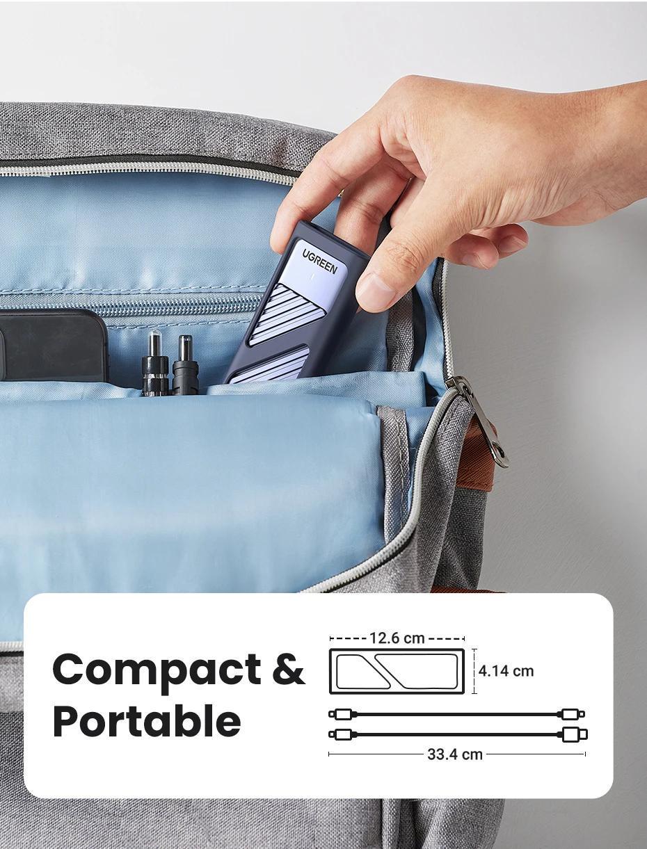 Корпус UGREEN для M.2 NVME та SATA SSD дисків 10 Гбіт/с з кабелями M та B&M 2280/2230/ 2242/2260 для PCI-e та NGFF Сріблястий (90408) - фото 16