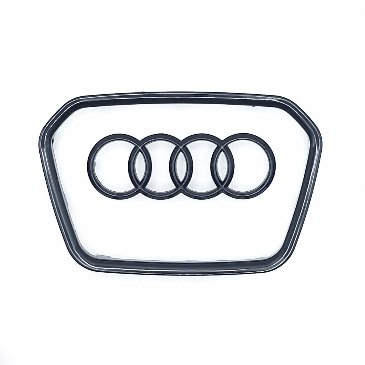 Эмблема руля Audi 89х59 мм Черный глянцевый (2325777342)