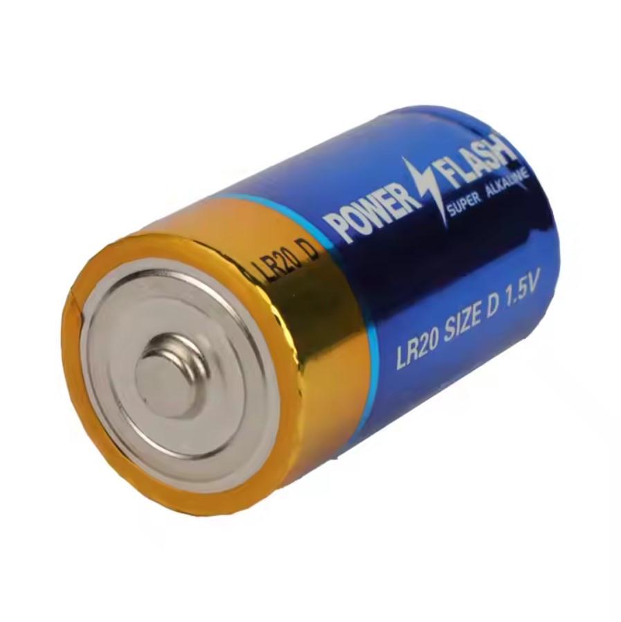 Батарейки щелочные Power Flash 2 шт. D/LR20 shrink