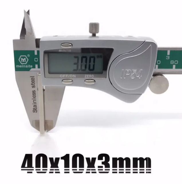 Магніт неодимовий прямокутний 40x10x2 мм N35 - фото 6