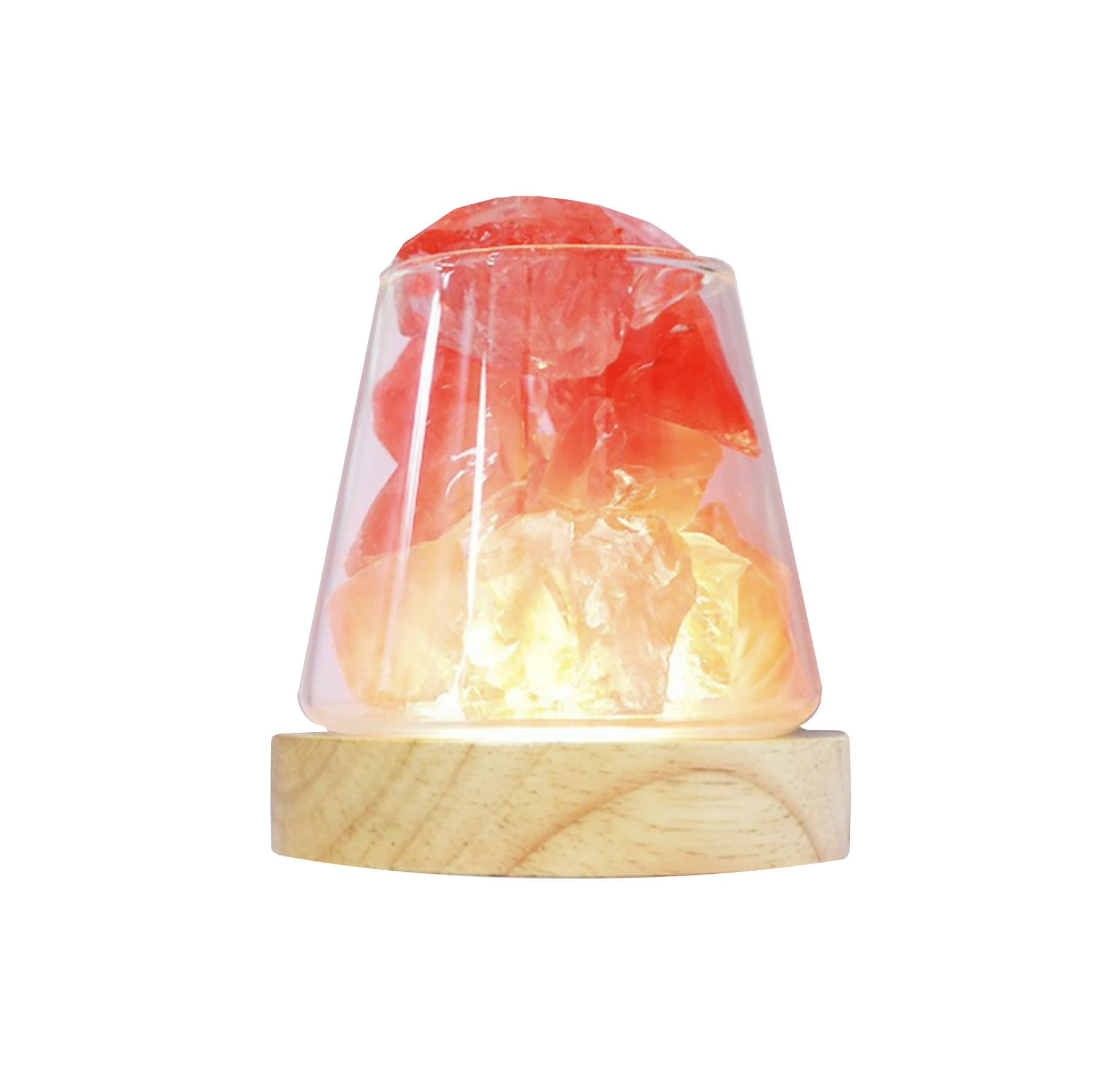 Соляна лампа Doctor-101 Agatha з гімалайської солі та червоного кварцу 2в1 (GL-6747-r)
