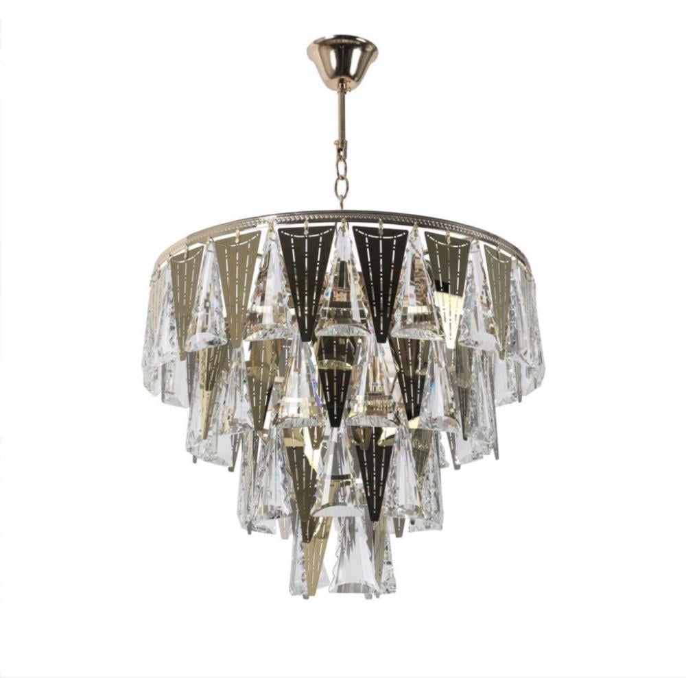 Люстра подвесная хрустальная Sirius B E1863/6 с четырьмя ярусами под шесть ламп Е27 IP20 Золотистый (00000138931)