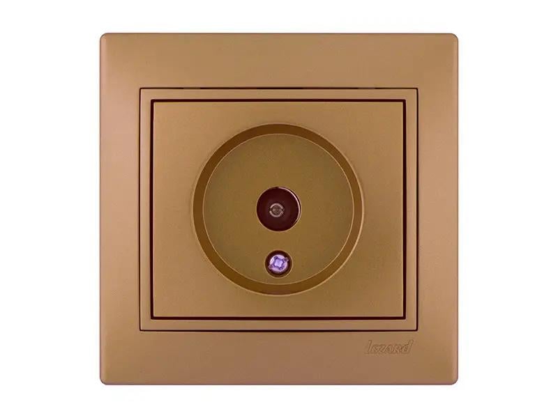 Розетка Mira ТV проходная Светло-коричневый/перламутровый (701-3131-129)