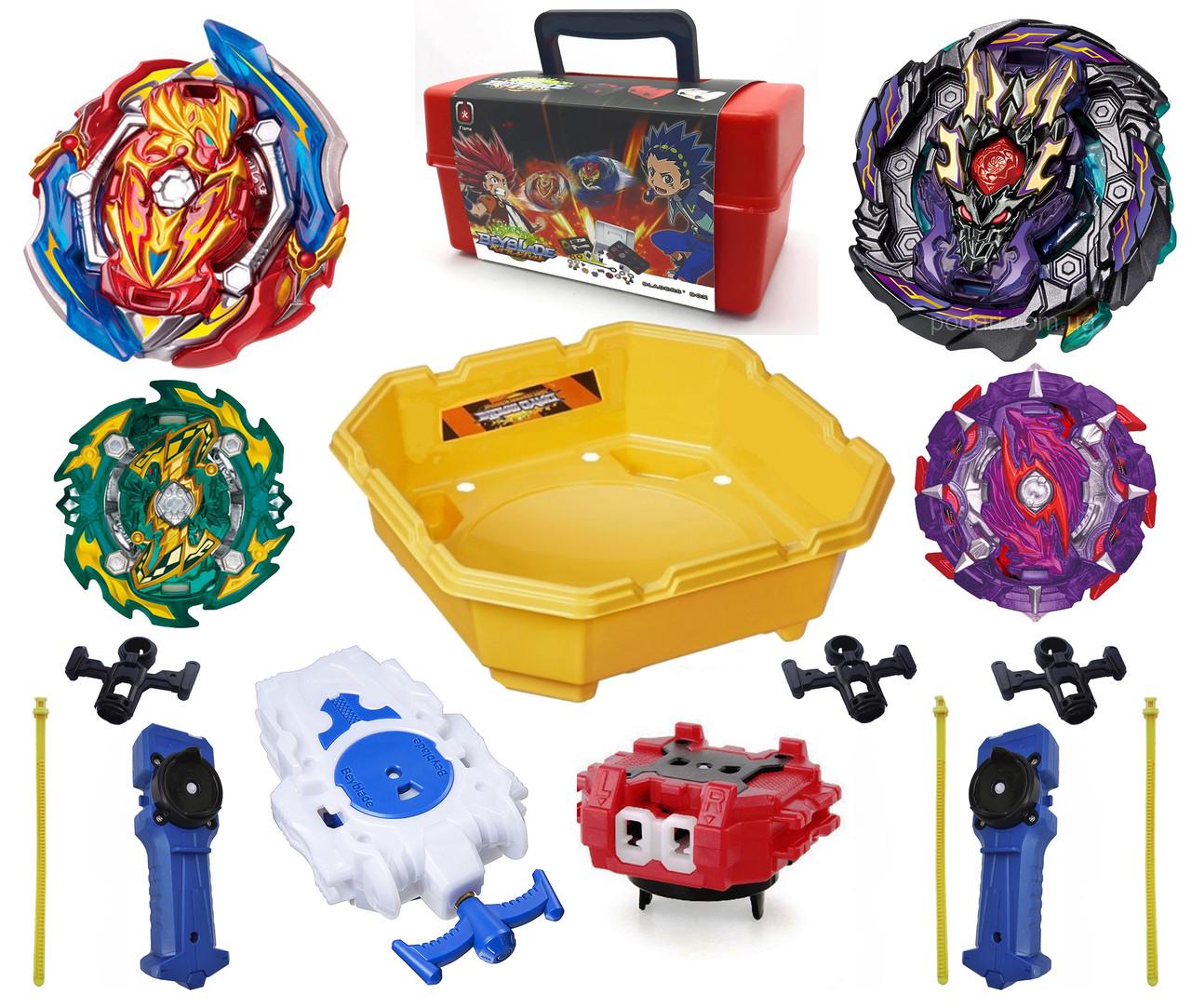 Набор Бейблейд SB 10в1 Арена/4 Бейблейд/4 Пусковика/Бокс для хранения (30013)