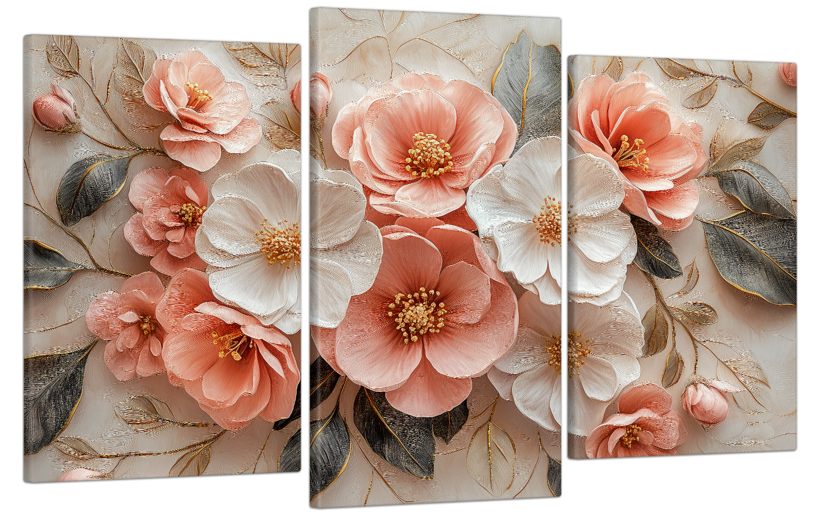 Картина на полотні МАКО ніжні кришталеві квіти 53x100 см (MK30550)