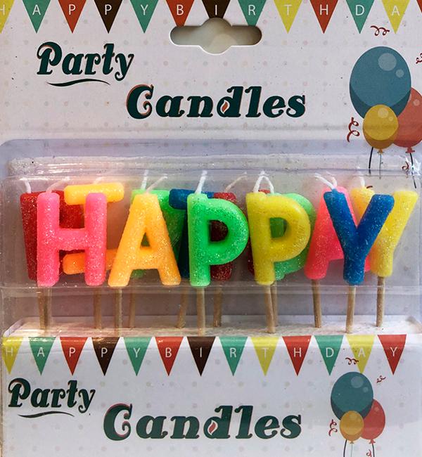 Свечи Happy Birthday Разноцветные Свечи Happy Birthday Разноцветные