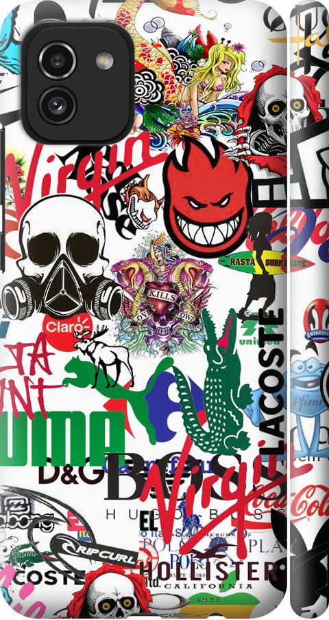Чехол на Samsung Galaxy A03 A035F Many different logos (4022m-2499-42517)