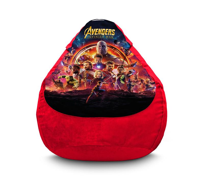 Кресло мешок iPuff Avengers Infinity war Red Флок XL 80x110 см Красный