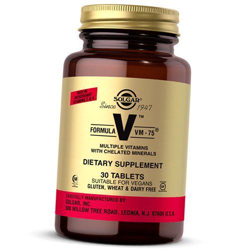 Витаминный комплекс Formula VM-75 Tabs Solgar 30 табл. (36313168)