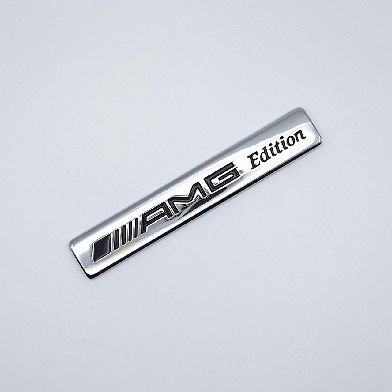 Эмблема плашка AMG Mercedes Benz 9,3х1,5 см Хром глянцевый (1960880606)