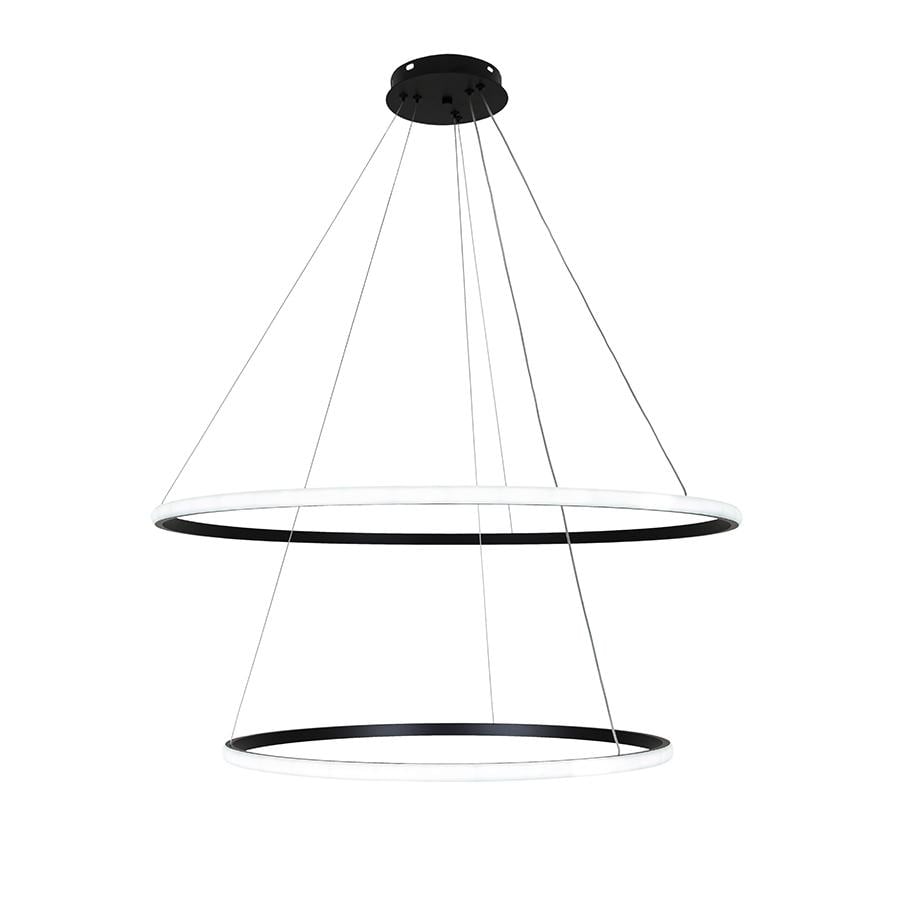 Люстра подвесная светодиодная Levistella 7529833-2A кольца LED 600/800 Черный