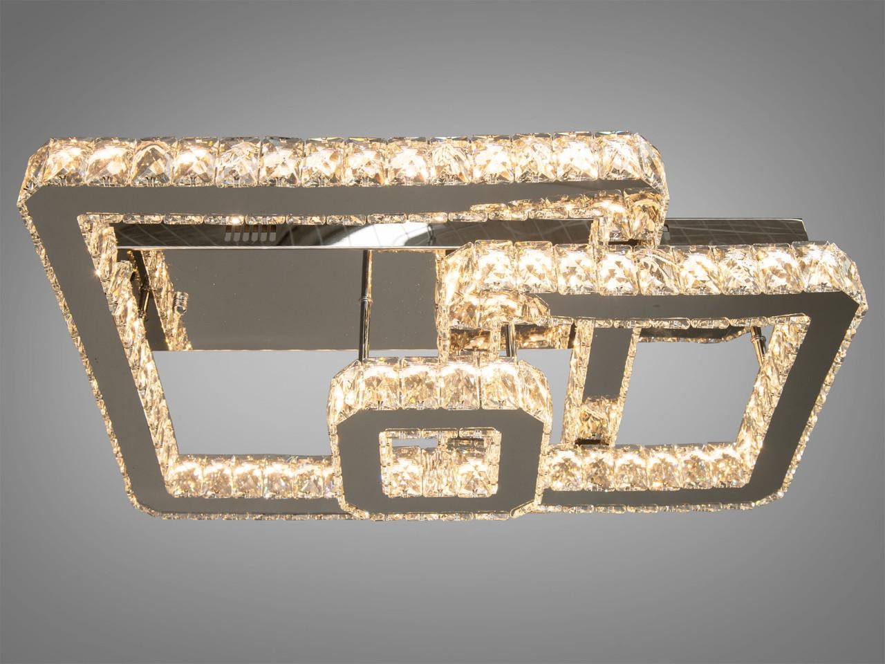 Люстра LED хрустальная EcoLed 78W 7707-3A/HR Серебрянный