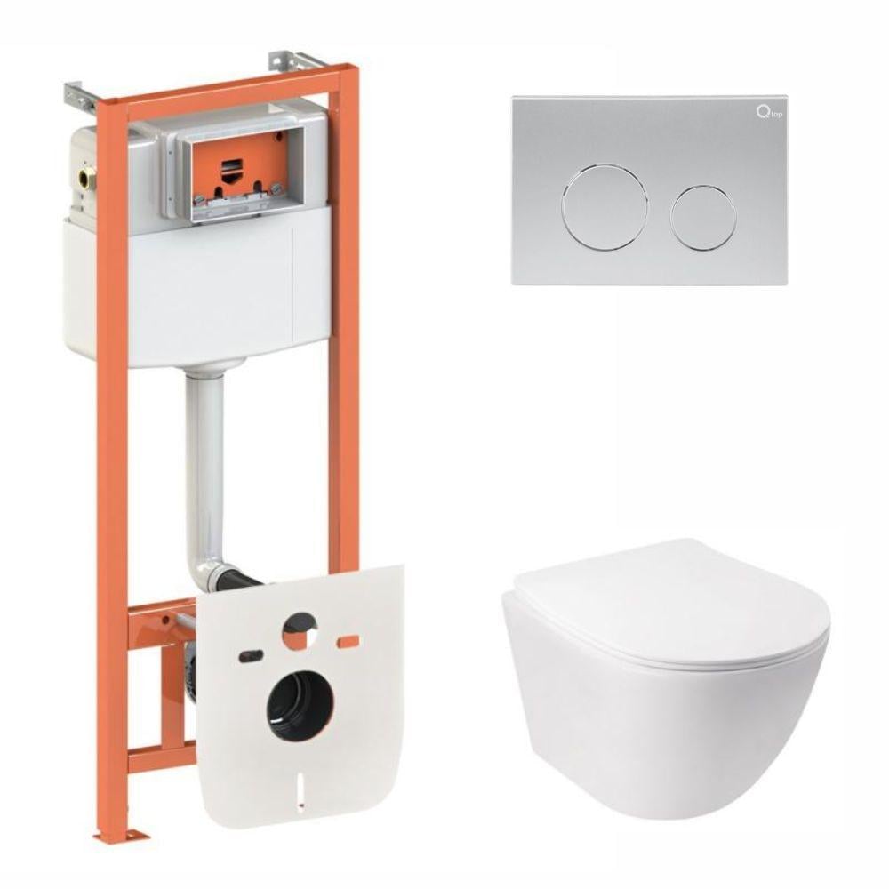 Установка Qtap подвесной унитаз Jay Ultra Quiet/комплект установки Nest 4в1 круглая клавиша Satin (2612632232) Установка Qtap подвесной унитаз Jay Ultra Quiet/комплект установки Nest 4в1 круглая клавиша Satin (2612632232)