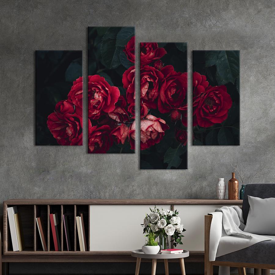Картина на полотні Темно -червоні троянди 149x106 см (924-42)