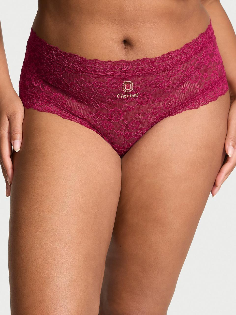 Трусики женские Victoria Secret Posey Lace Cheeky XL Бордовый (2784446603)