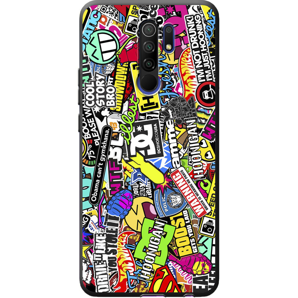 Чехол BoxFace Xiaomi Redmi 9 Multicolored Inscriptions Черный силикон (40233-up880-40357)