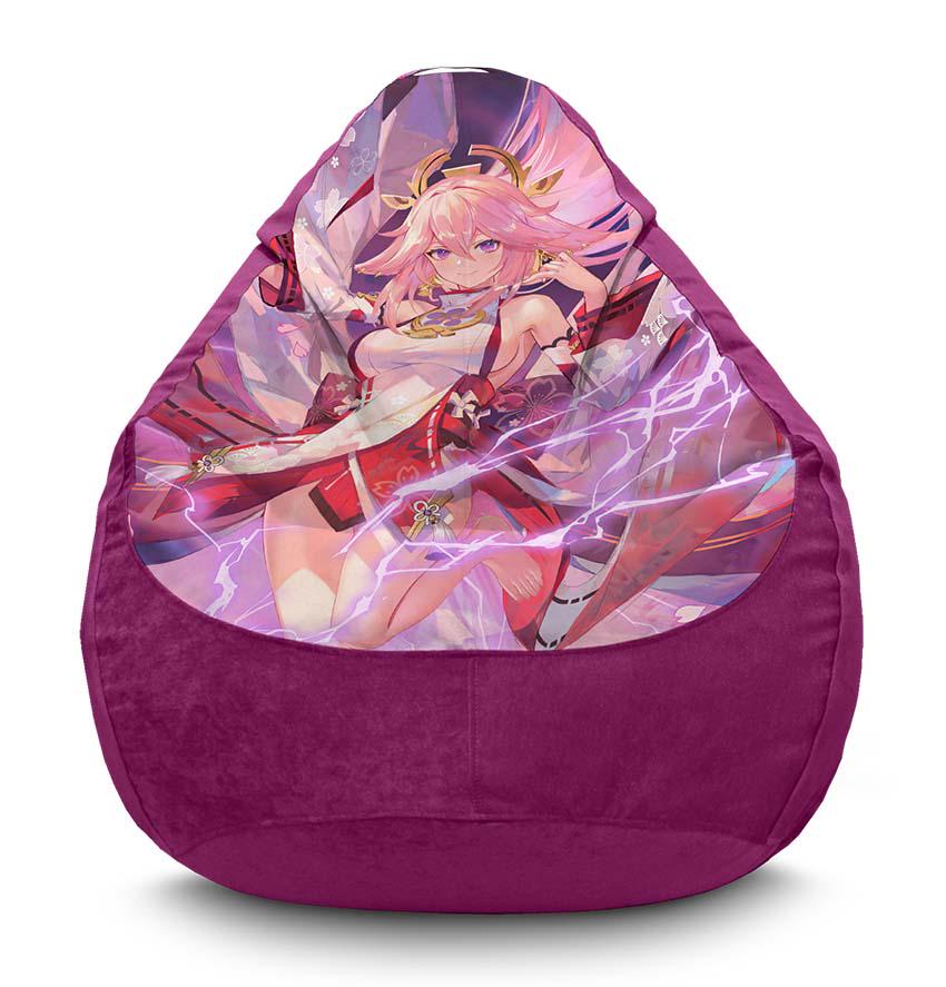Кресло-мешок iPuff Beauty Yae Miko Genshin Impact флок XL 80x110 см Фиолетовый (116984) Кресло-мешок iPuff Beauty Yae Miko Genshin Impact флок XL 80x110 см Фиолетовый (116984)