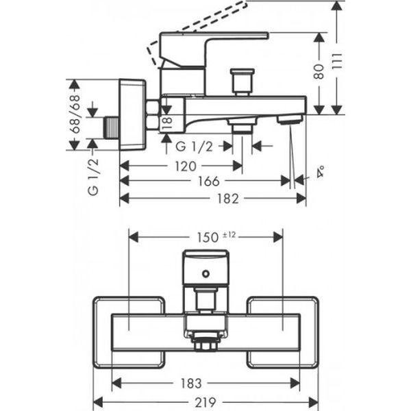 Набір змішувачів Hansgrohe EcoSmart для ванни Vernis Shape MB 100 71561670/71450670/26423670 матовий Чорний (20230003) - фото 3