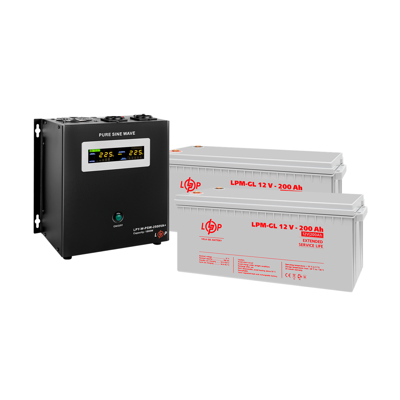 Комплект резервного питания ИБП и гелевая батарея UPS W2500VA АКБ GL 4800Wh