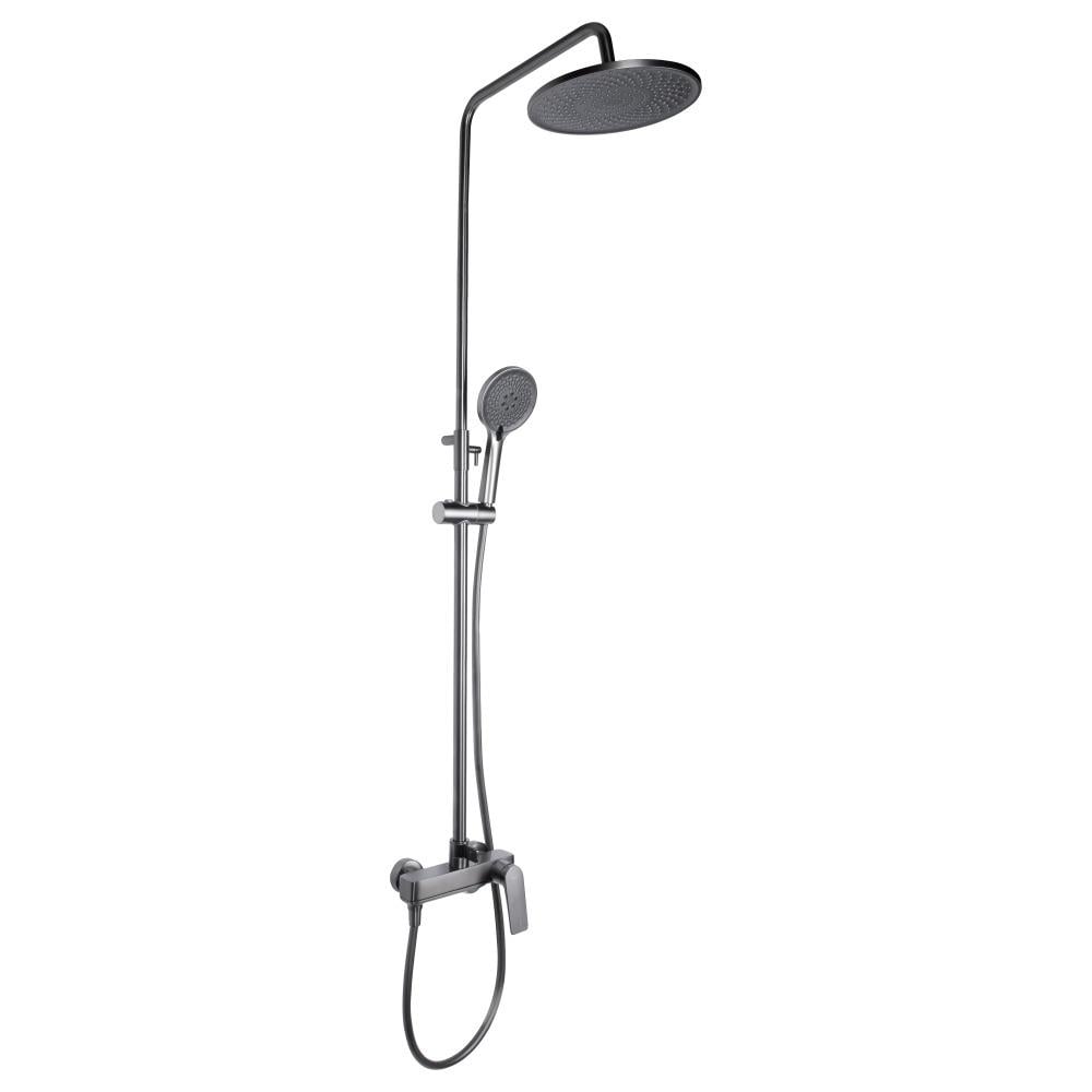 Душова система Qtap Vlasta Gunmetal Black PVD з поворотним виливом Графітовий (QTVLA111GMB45651)