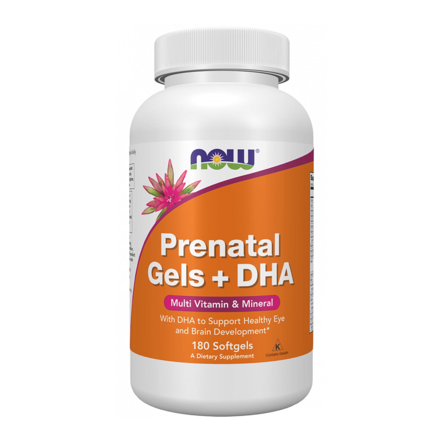 Пренатальний гель з ДГК Now Foods Prenatal Gels+DHA 90 softgels (29767)