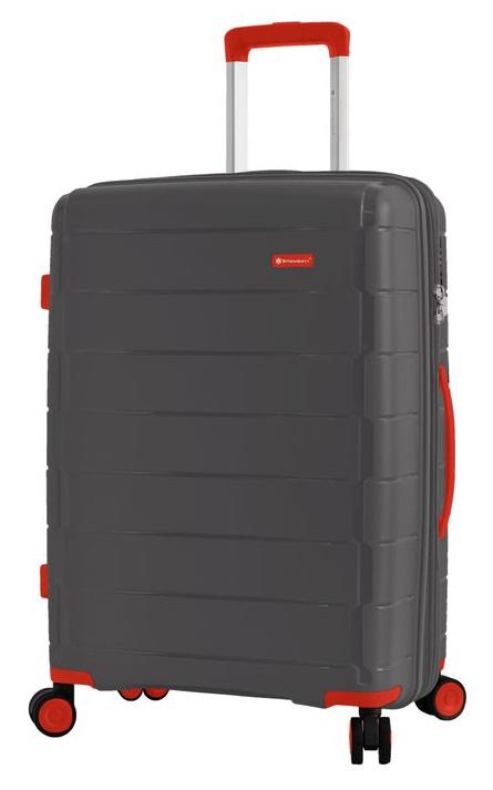 Чемодан большой полипропилен Snowball 20303 L 76х53х33 см 108/17 л Серый