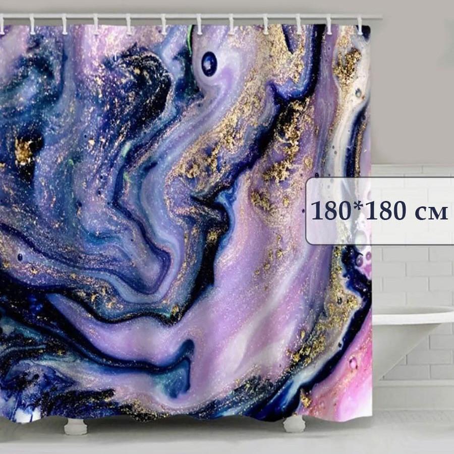 Шторка для ванної кімнати з гачками водовідштовхувальна 180x180 см (2293367049) - фото 2