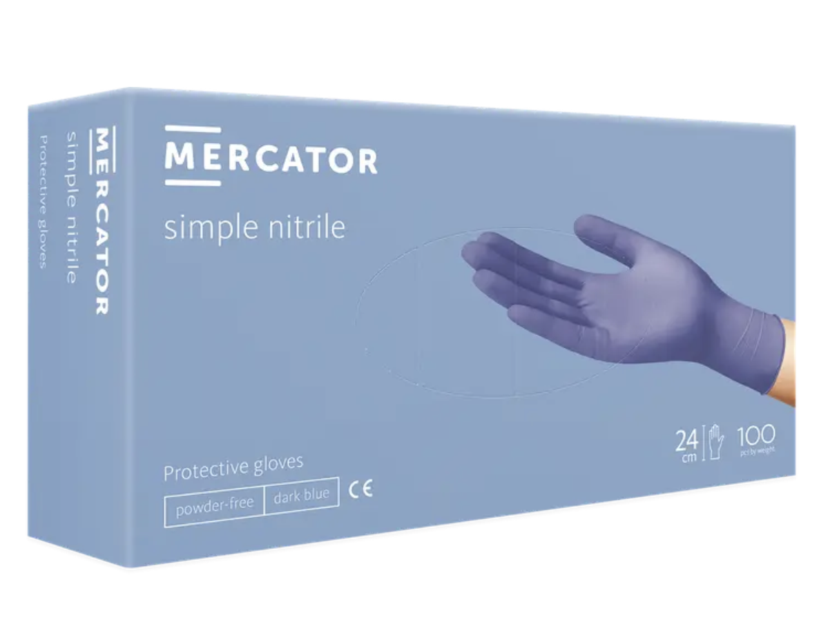 Рукавички нітрилові Mercator Nitrile неопудрені М Синій