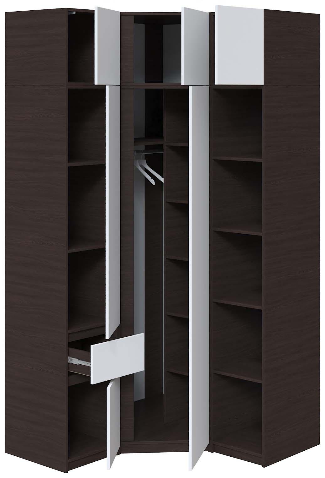 Шафа-стінка кутова Майстер Форм Брайт 1250х520х2400 мм Венге магія/Білий (32845) - фото 2