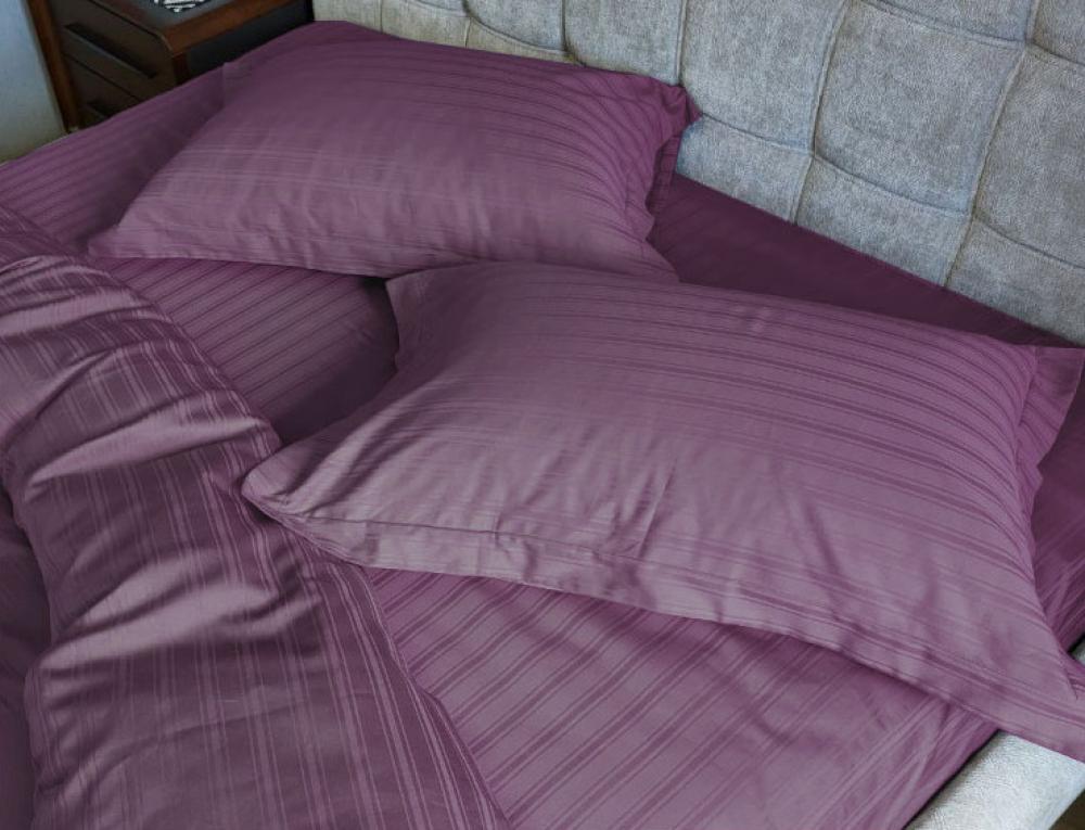 Комплект постільної білизни Multi stripe Juicy berry євро на гумці