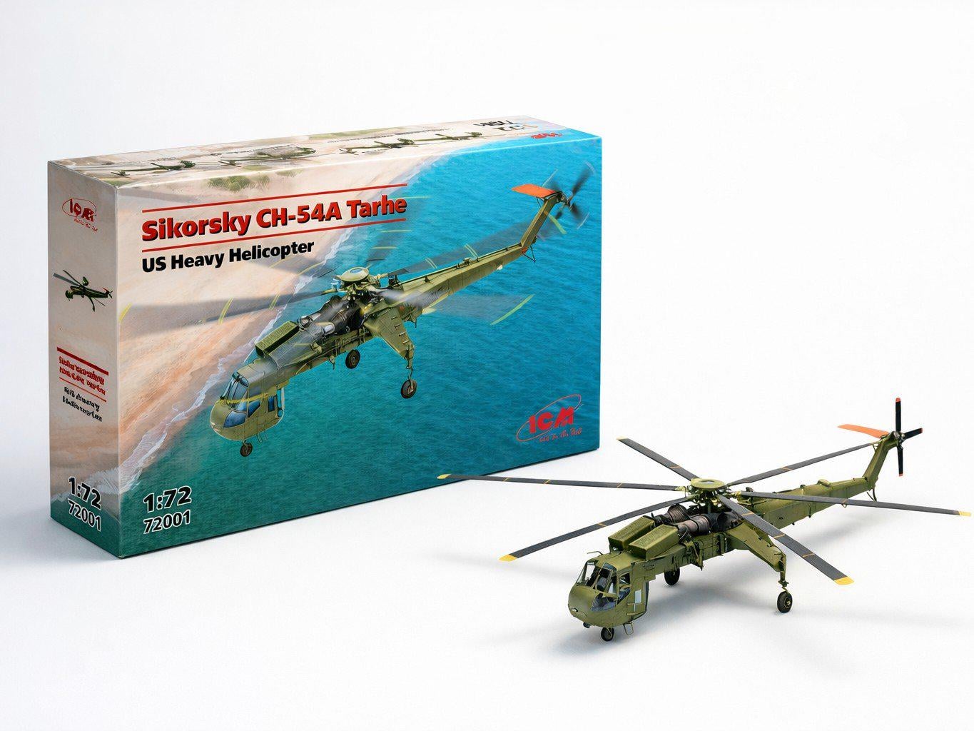 Сборная модель ICM Sikorsky CH-54A Tarhe тяжелый вертолет США 1:72 (72001)